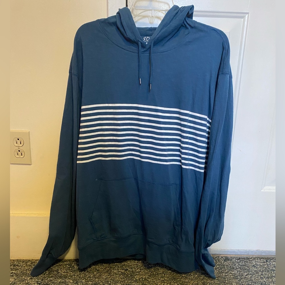 Long sleeved J Crew powdery dark blue t-shirt.